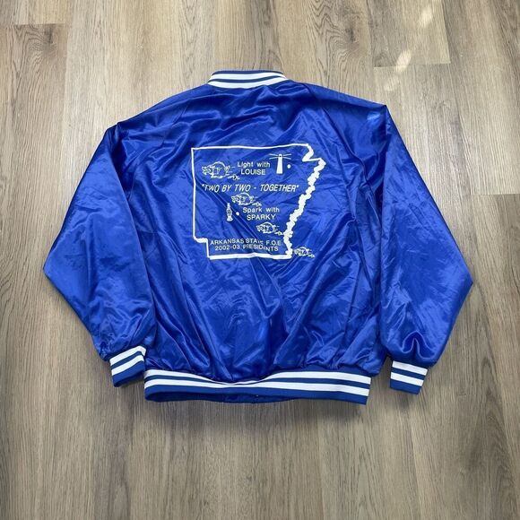 Vintage Jacket Mens XL Arkansas Fraternal Order of Eagles Satin Y2K Westark - Picture 4 of 8